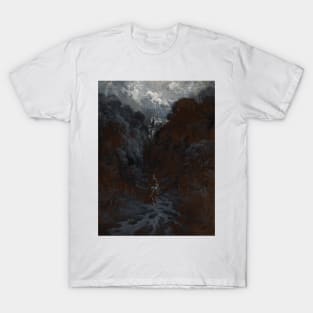 Sir Lancelot Approaching the Castle of Astolat by Gustave Dore T-Shirt